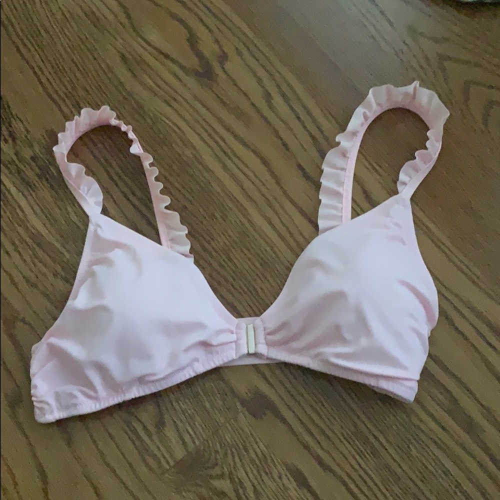 light pink front close bikini top